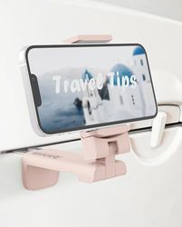 MiiKARE Support de téléphone Universel Rotatif à 360 degrés réglable Compatible avec iPhone et téléphones Android, Support de téléphone Portable pour Avion, Plateaux, Bureau, lit, Armoire - Rose