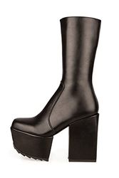 LAMODA dam magnolia mid calf boot, Svart PU, 37 EU