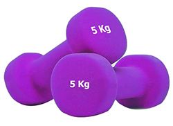 G5 HT SPORT Mancuernas o mancuernas de neopreno para gimnasio y gimnasio en casa antideslizante de 0,5 a 6 kg par o individual (2 x 5 kg)