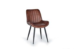Silla en Piel y Patas de Metal