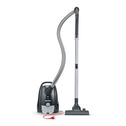 SEVERIN BC 7030 Stofzuiger met zak, compacte stofzuiger voor tapijten en harde vloeren, krachtige en stille stofzuiger met zak, 750 W, bereik 8 m, zwart, BC 7030