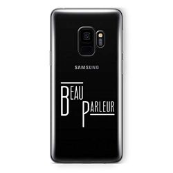 Zokko Beschermhoes voor Galaxy S9 Plus, mooie luidsprekers, zacht, transparant, witte inkt.