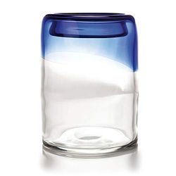 EUROCINSA Ref. 14005 Glass Jar Candle Holder, Transparent, Blue, 17 Diameter x 24 cm
