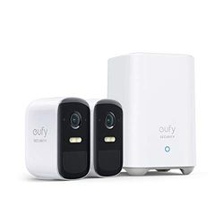 eufy Security eufyCam 2C Pro, telecamera wi-fi esterno, telecamera wifi esterno senza fili, risoluzione 2K, batteria durata di 180 giorni, compatibilità HomeKit, IP67, Nessun Costo Mensile, 2+1