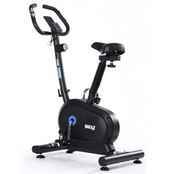 BAKAJI Hemmaträning med LCD-skärm och 8 motståndsnivåer, Spinning Bike Fitness för konditionsträning, ben, mage, höft med justerbart vadderat säte