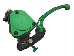 ACCOSSATO Pompe d'embrayage forgée19X20 avec bac intégré, Levier articulé Long Vert (Bouton+Levier) pour Suzuki GSX-R 1000 de 2007 à 2008, CC 1000