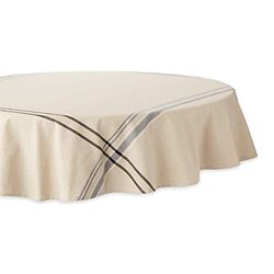 DII 100% algodão, design com riscas mesa tops, preto, 70 polegadas redondo