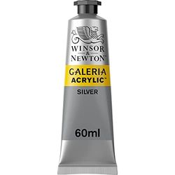 Winsor & Newton Galeria de pintura acrílica, prata (prateada), 60 ml (embalagem de 1), 60
