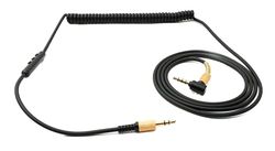 System-S Ersättningskabel 2 m AUX-uttag 3,5 mm kontakt till kontakt vinkel för Marshall Major 4 3 2 hörlurar spiral
