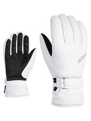 Ziener KORVA - Guanti da sci da donna, per sport invernali, caldi, traspiranti, bianchi, 8,5