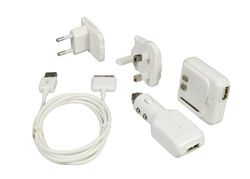 Logic3 3-in-1 Power Kit voor iPod en iPhone: voeding met USB-uitgang, auto-oplader met USB-uitgang, iPod kabel