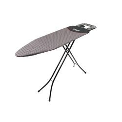Russell Hobbs LA043153BLK 122 x 38 cm Geo Planche à Repasser Pliable, Motif Géométrique, Hauteur Réglable Jusqu’à 93 cm, Table Repassage avec Grand Repose-Fer, Pieds Antidérapants