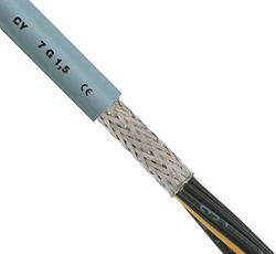 RS PRO Cable de control de 7 núcleos x 2,5 mm² CY gris/26 A, 50 m, 13 AWG, trenzado de cobre estañado