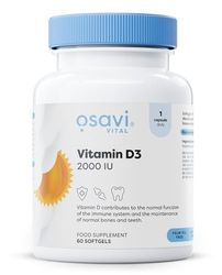 Osavi Vitamin D3 2000 IU – 60 Softgels | Supports Immune Function | Bone Health | Muscle Function and Calcium Absorption | Contains Quali®–D | Derived from Natural Lanolin and MCT Oil from Coconut