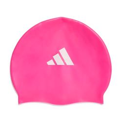 adidas Unisex – Barn 3-Stripes Swim Cap Kids, shock pink/white, One size