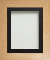 Frame Company Watson Beech Picture Photo Frame fitted with Perspex, 7x5 inch with Black Mount for image size 5x3 inch