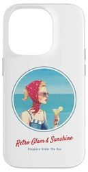 Fille rétro sur la Plage – Ambiance Estivale des années 50 Coque pour iPhone 14 Pro