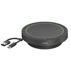 Jabra Speak 2 55 Viva Voce Bluetooth Wireless, 4 microfoni, cancellazione del rumore, altoparlante full range da 50 mm, audio a banda larga, compatto e portatile Per Zoom e Google Meet Grigio scuro