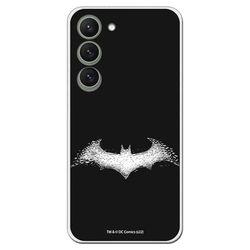 Personalaizer Custodia per Samsung Galaxy S23 - Cover in silicone TPU flessibile trasparente - motivo Batman Logo Bianco