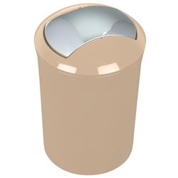 Spirella Design Poubelle Push Sydney Salle de Bains 5 litres à Couvercle pivotant Poubelle à cosmétiques Récipient à ordures Beige