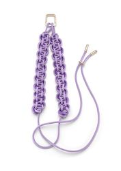 UNTAGS - Collar ajustable para teléfono Scoubidou - Cuerda trenzada con técnica Scoubidou, Cordón para teléfono - Mosquetón de metal dorado incluido - Morado y lila