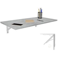 KDR Produktgestaltung Mesa Plegable de Pared de 80 x 40 cm en Aspecto de hormigón, Mesa de Comedor, Mesa de Cocina para la Pared, Mesa de Bar, Mesa de pie, Mesa de Pared, Plegable para Montaje en