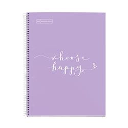 Miquelrius - Notebook A4-80 Sheets 90 g - Dots - 1 Colour Strip - Hard Laminated Cover - Saying Design - Lavender