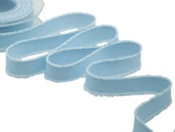 FURLANIS - Ruban Effiloché, Ruban Décoratif pour l'Emballage, Faveurs, Cadeaux, Tissu Italien - Bleu Bébé, 23 mm x 15