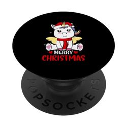 Licorne Merry Christmas PopSockets PopGrip Interchangeable