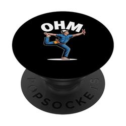 Divertido diseño de postura de yoga Ohm electricista PopSockets PopGrip Adhesivo