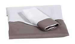 Lait Baby CFCURL dekbedovertrek en kussensloop Culla, wit/taupe, 100x100/30x40