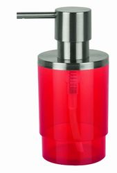 Spirella, Distributeur de Savon en Acrylique Transparent Rouge, Design Élégant et Pratique pour Salle de Bain, Idéal pour Un Usage Quotidien - Accessoire de Salle de Bain, Couleur Rouge
