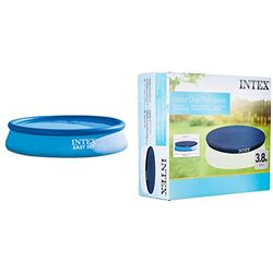 Intex Easy Set - Piscina con Bomba de Filtro, 396 x 84 cm + 56022 - Cobertor Piscina Hinchable Easy Set 396 cm
