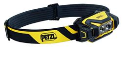 PETZL PIXA - Lámpara frontal LED profesional, 450 lúmenes, IP68, impermeable, 3 modos de iluminación, negro/amarillo