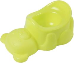 Praktisch en schattig groen Poupypotje in de vorm van een beer voor jonge kinderen met comfortabele zitting en praktische bescherming om spatten te voorkomen