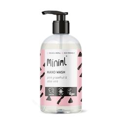 Miniml Hand Soap Wash Liquid 500ml - Pink Grapefruit & Aloe Vera Scented Eco Friendly Hand Washing Liquid for Soft and Sensitive Skin Care - 100% Vegan & Cruelty Free