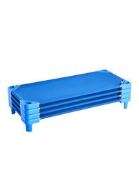 VEVOR Lit de Sieste empilable pour Enfant, 4 pcs, lit de Couchage Portable pour Tout-Petits, 130 x 57 cm, lit de garderie pour Enfants, pour Salle de Classe préscolaire, pour Dormir, se Reposer, Bleu