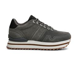 Woden Nora Iii Suede Plateau Sneakers voor dames, donkergrijs, 39 EU