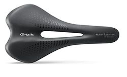 Sportourer by Selle Italia - Q-Bik Flow, Miękkie Siodełko Rowerowe z Szerokim Tylnym Siedziskiem, Wodoodporne i Odpowiednie do Wszystkich Typów Rowerów - Czarne