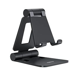 NULAXY Telefoonstandaard, volledig opvouwbare hoek in hoogte verstelbare mobiele telefoonhouder standaard dock aluminium bureau compatibel met iPhone 16 15 14 13 12 11 Pro Max XR X 8, HUAWEI, Galaxy,