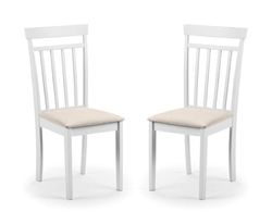 Julian Bowen Conjunto de 2 cadeiras de sala de jantar costa, branco