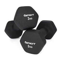 Athlyt - Neopreen haltergewichten, 2 x 3 kg, zwart