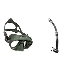 Cressi Sub S.p.A. Calibro Masque de Plongée Mixte Adulte, Vert Alpha Ultra Dry Tuba de Plongée/Natation Noir