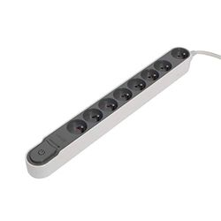 Chacon 49812 - Extensão de 8 tomadas com interruptor e protetor de sobretensão (1,5 m de cabo)