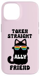 Token Straight Friend Gay Pride Ally Cat Purride LGBTQ Pink Custodia per iPhone 14