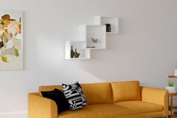 Hanah Home Scandinavian Wall Shelf, biała, 98 x 72 x 19,6 cm | 100% powlekana melaminą, grubość 18 mm, stylowe i funkcjonalne rozwiązanie do przechowywania nowoczesnych domów