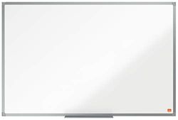 Nobo Lavagna Bianca Magnetica Smaltata, 900 x 600 mm, Cornice in Alluminio, Sistema di Montaggio ad Angolo, Incl. Vaschetta Porta Accessori, Gamma Essence, Bianco, 1915451