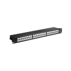Goobay 90854 CAT 6A Pannello Patch da 48.3cm, 24 Porte, Nero