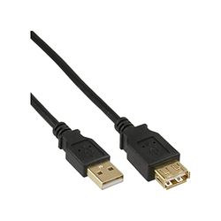 InLine 34650S USB 2.0 förlängning, kontakt/uttag, typ A, svart, kontakter guld, 0,5 m