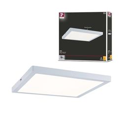 Paulmann 70871 Painel de superfície LED átria quadrado plafond 24 W luz 2700 K branco quente painel LED branco fosco regulável para montagem na parede/teto
